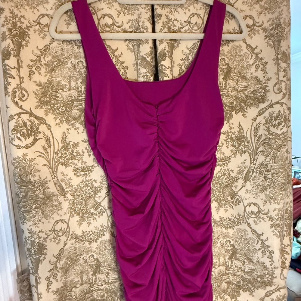 Minuet Anita Ruched Body Con Dress in Purple - Picture 4 of 5